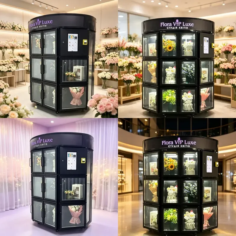 for Smart Retail Touch Screen Outdoor Flower Shop Automatic Fresh Flower Bouquet Vending Machine