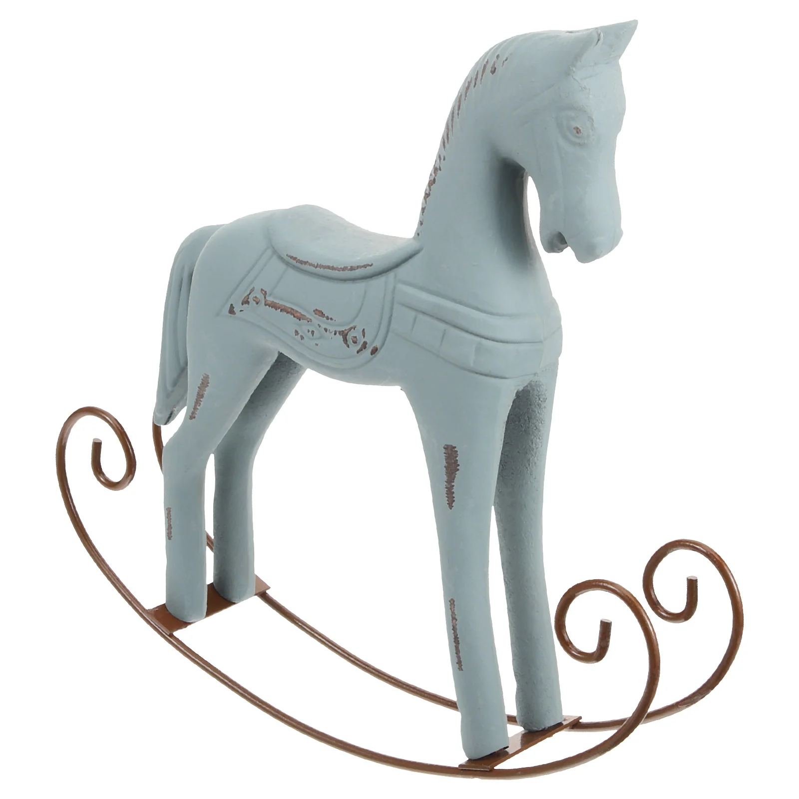 Wooden Horse Craft Ornaments Swing Horse Decor Vintage Decorative for Kid Room Home Store