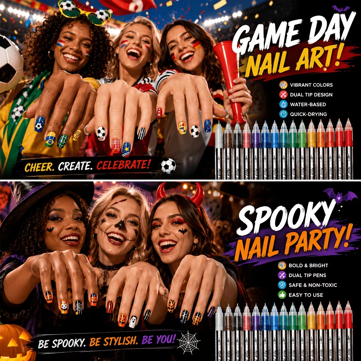 Nail Soft-Tipped Painting Pens, 12-Piece Double-Ended Acrylic Markers, Waterproof Quick-Drying Water-Based Nail Art Pens, No-Bake Scratch-Resistant, Easy DIY Creation of Complex Pattern Designs Easy to Use, Suitable for Any Application Scenario, the Same Style as the Ones Used by Instagram Influencers, Specialized for Nail Salons, a Must-Have Tool for Nail Enthusiasts. It Is a Thoughtful Gift for Beauty Enthusiasts on Valentine's Day, Birthdays, and Other Holidays & New Year's Eve.