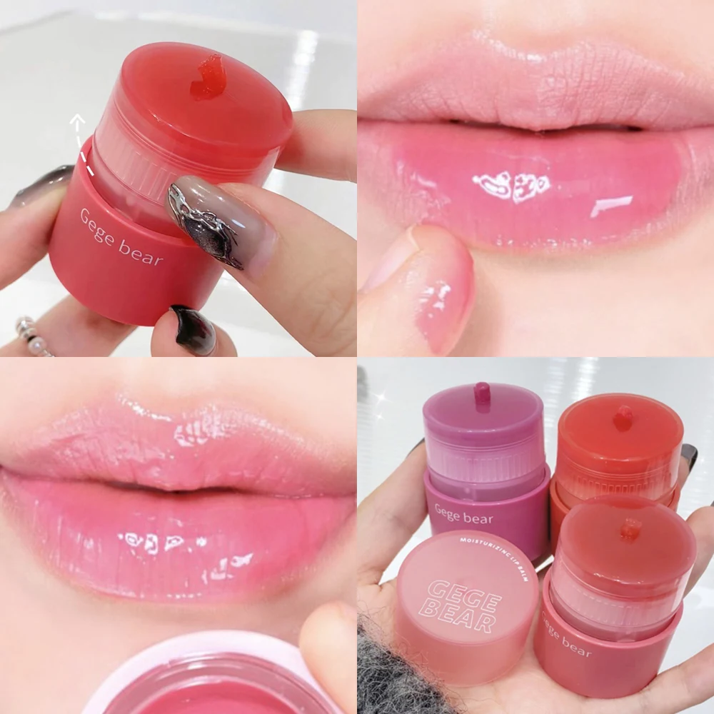 6 Kleuren Gekleurde Lippenbalsem Hydraterende Effen Lipgloss Blijvende Heldere Perzik Rode Lippenstift Waterdichte Vrouwen Lippen Make-Up Cosmetica