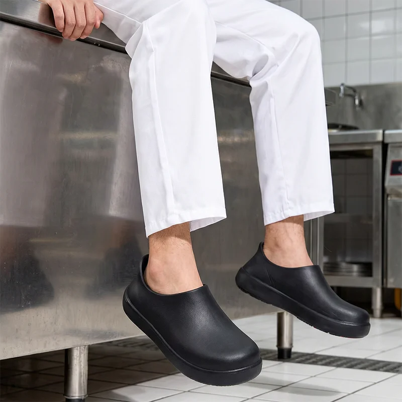 Professionelle rutschfeste Kochschuhe für Herren, ölbeständig, wasserdicht, atmungsaktiv, langlebig, leichte Arbeitssandalen für Restaurants – Detail 18