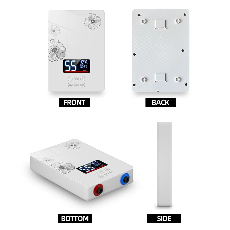 220 โวลต์ 6000w การออกแบบใหม่ความต้องการสูงผลิตภัณฑ์ประสิทธิภาพสูงน้ําร้อนไฟฟ้าเครื่องทําน้ําอุ่น Tankless ทันที App
