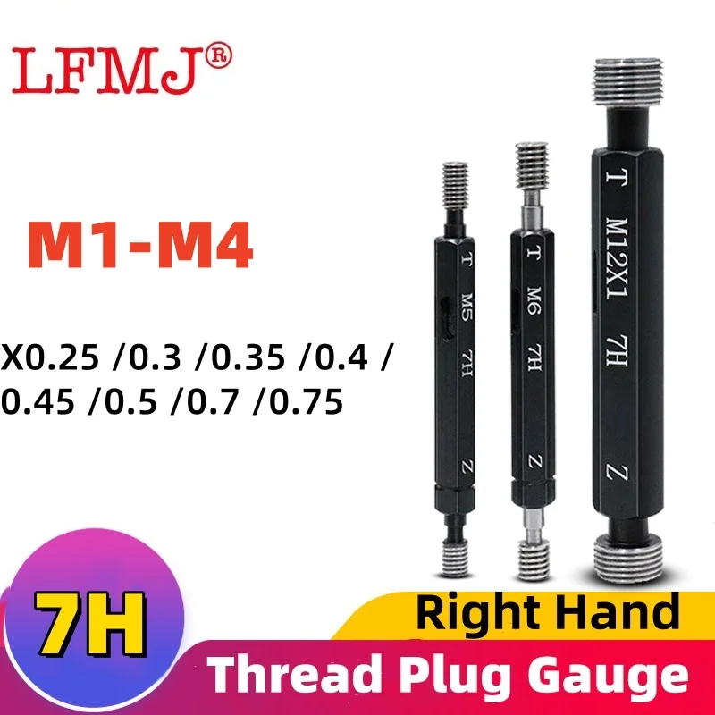 

1PCS 7H M1-M4 Steel Mer-cury Gage Metric Fine Thread Plug Gauge High Quality Wholesale Measure Tool X0.25 0.3 0.4 0.5 0.7