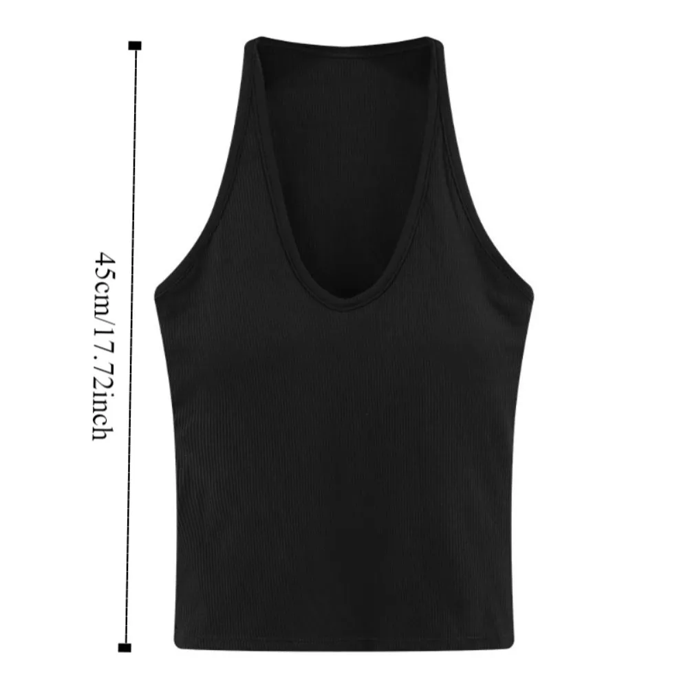 Koreanische Chinlon Frauen Hosenträger Weste U Neck Hosenträger Beiläufige Kurze Leibchen Bodenbildung Shirts Unterhemd Schlank Crop Top Strand