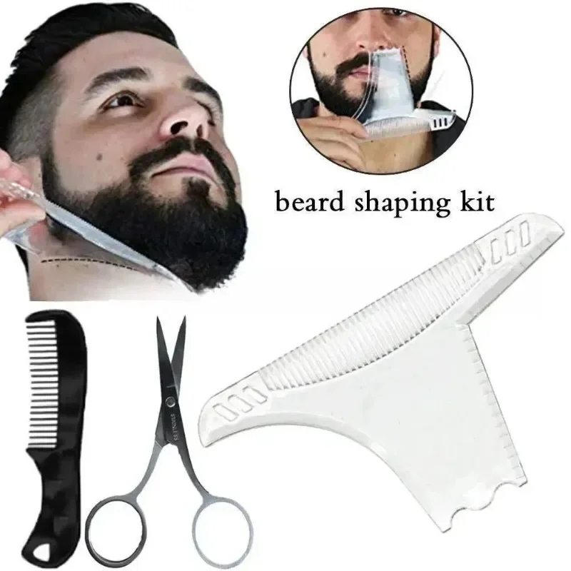 3pcs Men's Beard Shaper Tool Beard Shaping Styling Comb Template Clippers Man Beard Comb Barbershop Accessories