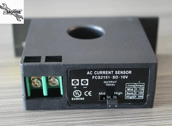 FCS2151-SD-10V Passive AC Current Transmitter, 100-200A Input to 0-10V Analog Output, Split-Core Sensor for PLC/Data Acquisition