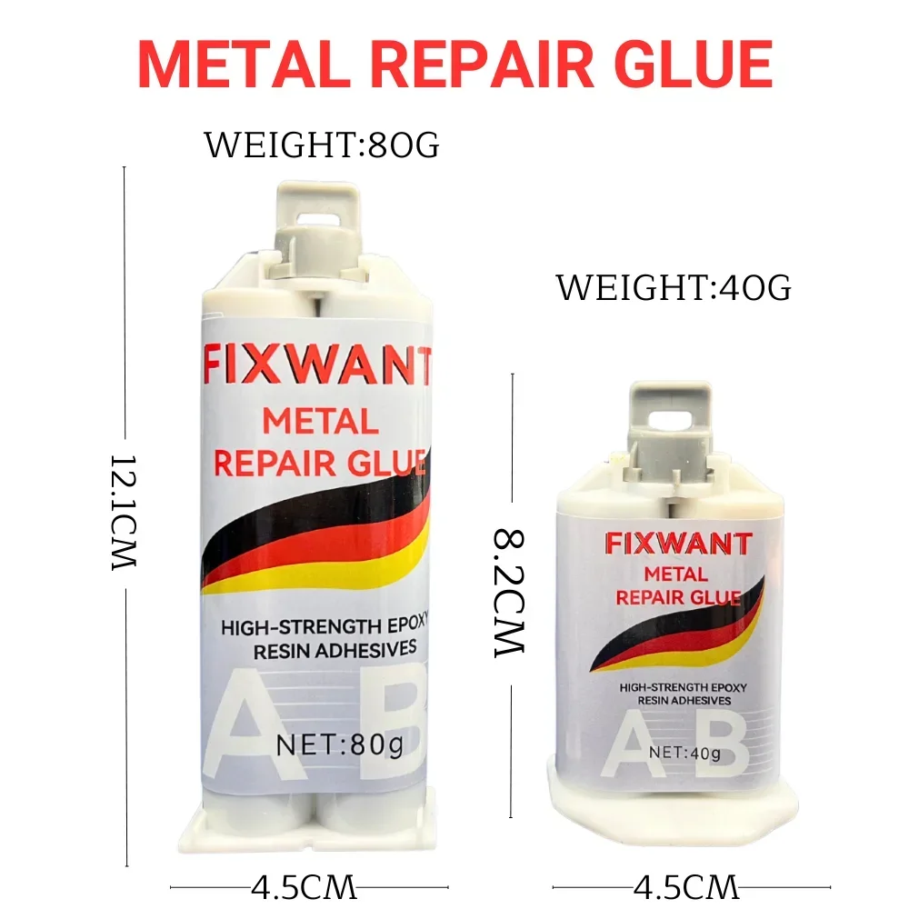 Industrial Metal Repair Adhesive With Putter High Strength Bonding Sealant Weld Seam Agent Casting AB Glue 40g /80g