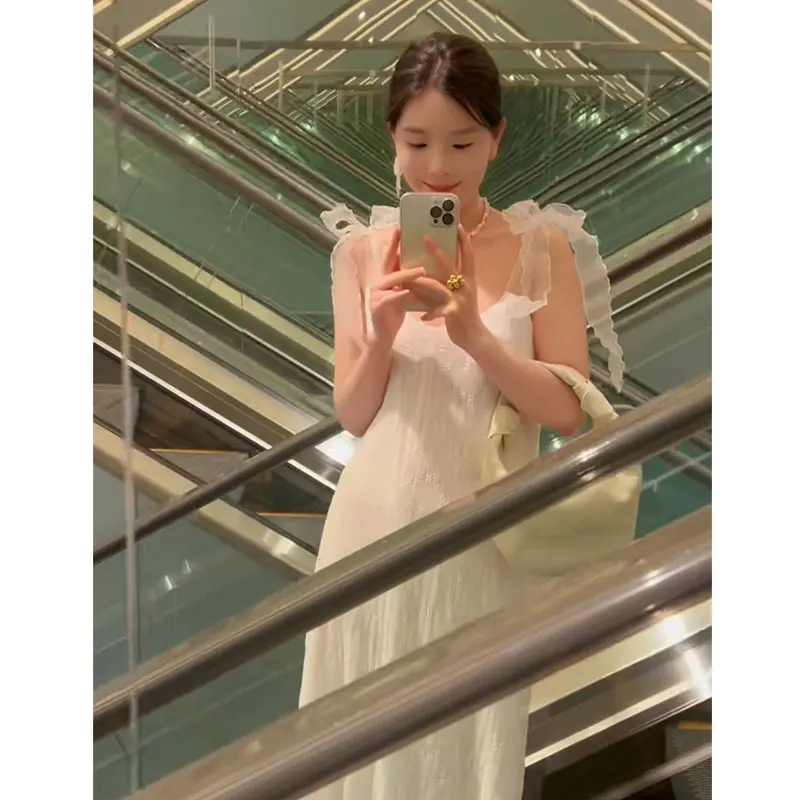 Słodkie świąteczne Sle Dongda Gate 25 letnie designerskie wyczucie siatek, węzeł Sa Dr, parasolowa spódnica Sle No Sve U Ne