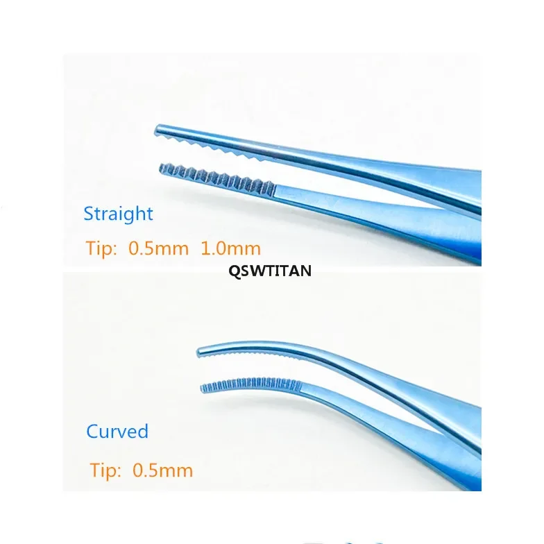 100mm Titanium Conjunctival Forceps Straight Curved Ophthalmic Eye Surgical Instruments