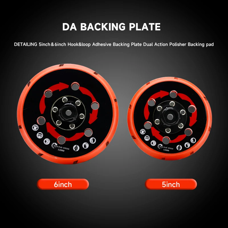 DETAILING 5inch＆6inch Hook&loop Adhesive Backing Plate Dual Action Polisher Backing pad