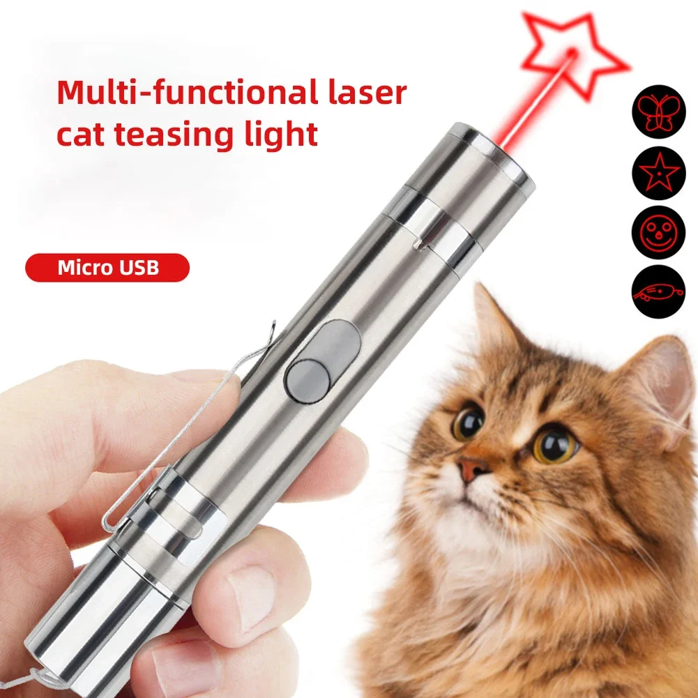 3 In 1 Pet Pointer Cat Toy USB Rechargeable Red Dot Light Funny Cat Chaser Stick Interactive Pen Pointer Pet Products