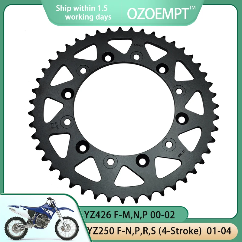 

OZOEMPT 520-47T Motorcycle Rear Sprocket Apply to YZ250 F-N,P,R,S (4-Stroke) YZ426 F-M,N,P YZ450 F-F,G,H,J,K,B,D