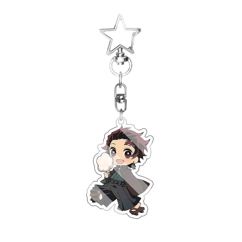 Q Version Demon Slayer Cartoon Acrylic Keychain, Anime Character Pendant