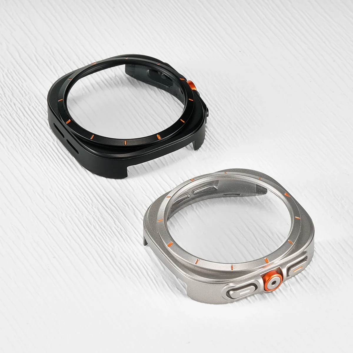 Elastic Band+Glass Case for Samsung Galaxy Watch 7 6 40mm 44mm Change To Ultra Case Nylon Parachute Buckle Galaxy Watch Strap