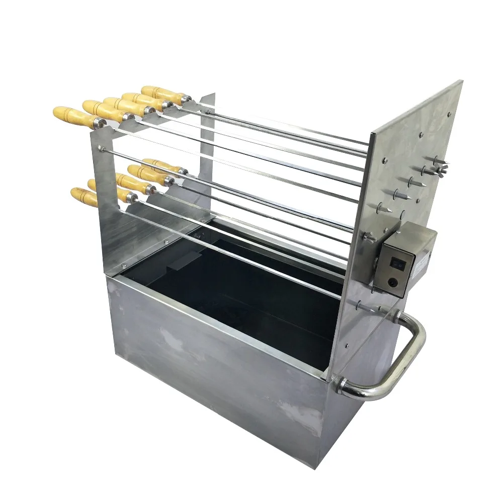 Grill Stainless Steel Portable Double Deck Brazil Outdoor Charcoal Grills Charcoal Lump 15kg Load 110/220/240V 320x480x580mm