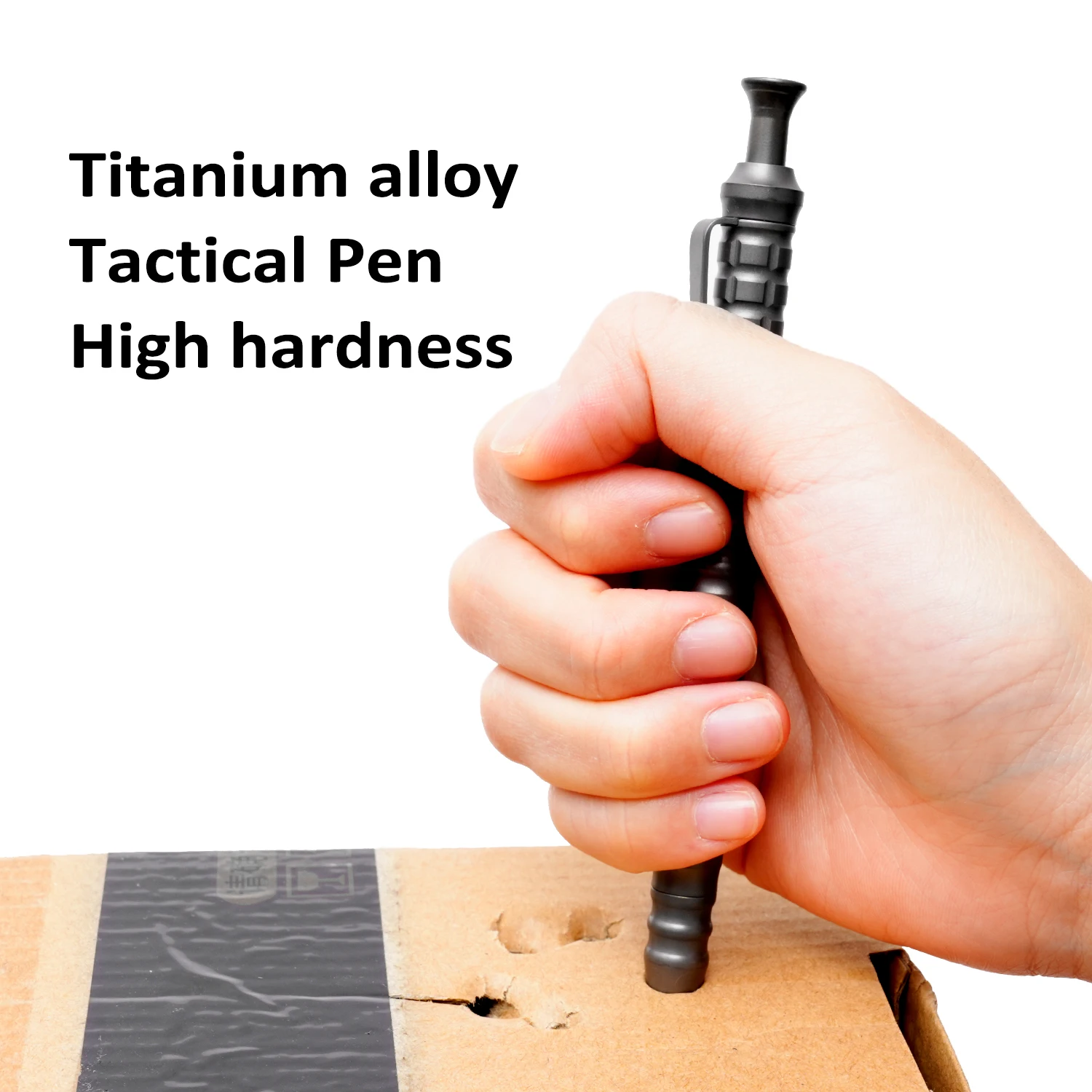 TGZUO pióro taktyczne ze stopu tytanu długopis biurowy/uroczysty długopis EDC metalowy długopis z czarnym opakowaniem prezent dla dorosłych