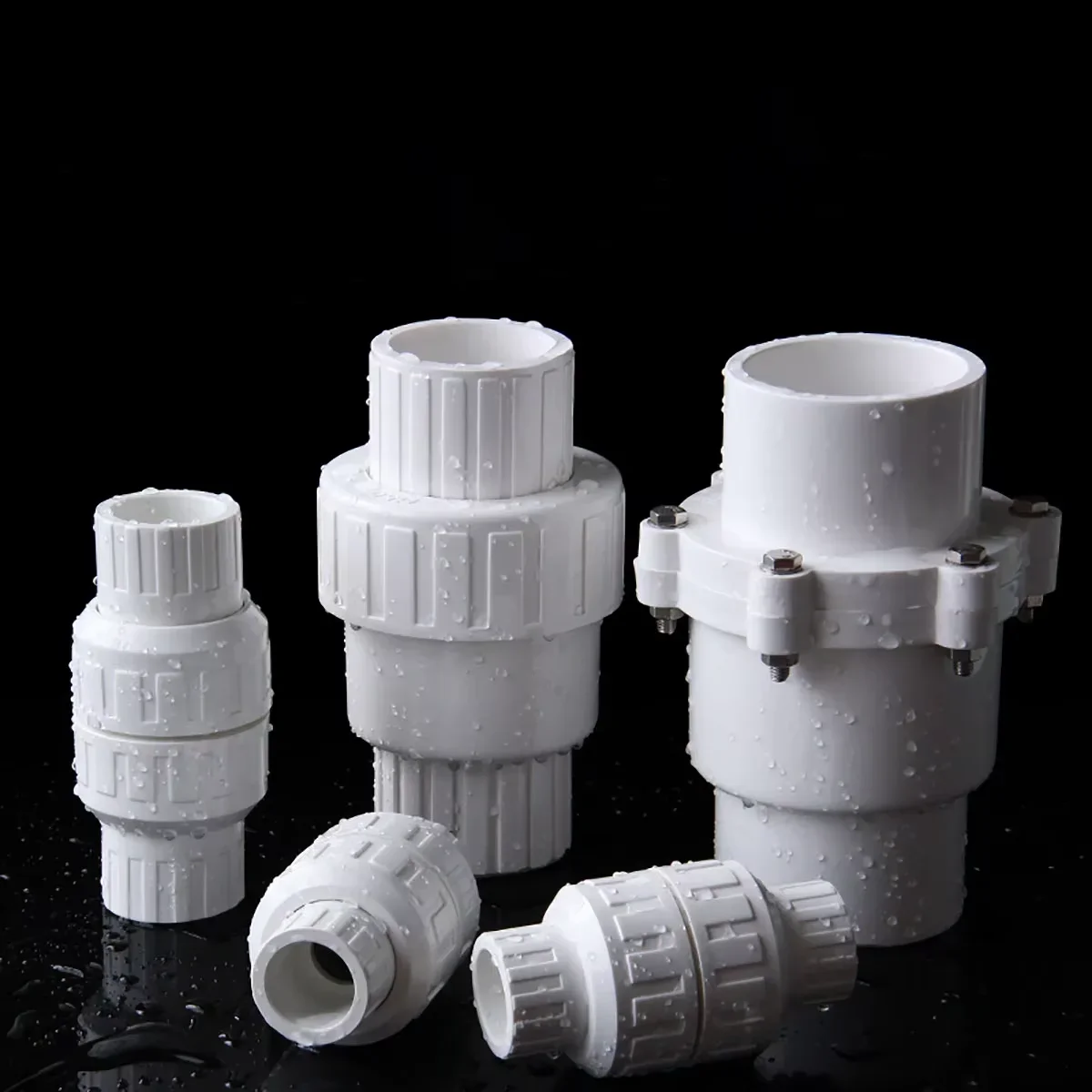 PVC Check Valve for Water Supply, Plastic Non-Return Valve, 25/32/50/75mm-160mm Pipe Fitting with Anti-Leak Design