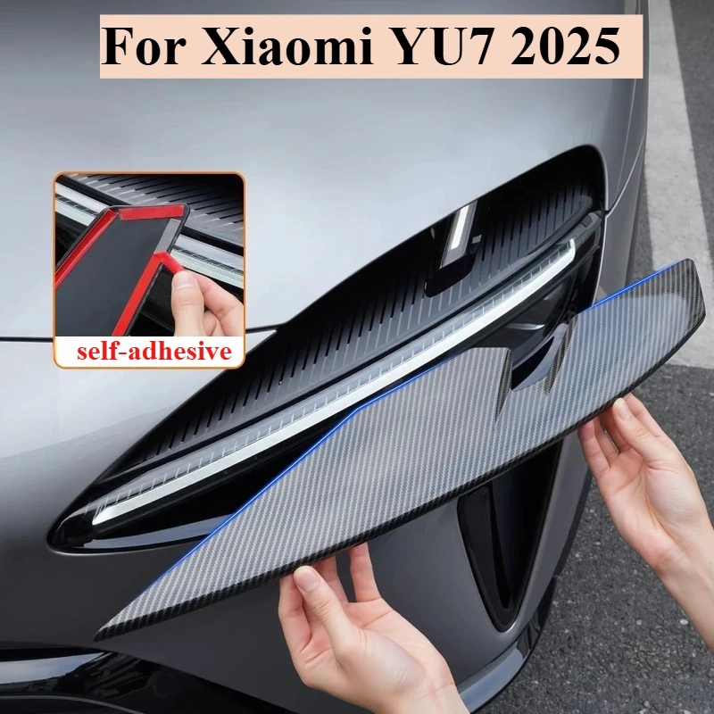 For Xiaomi YU7 2025 Carbon Fiber Headlight Cover Eyebrow Lamp Sticker Trim Car Exterior Decoration Accessories