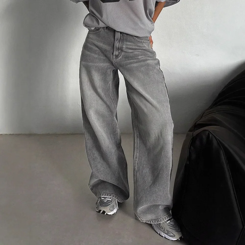 

Casual Straight 2026 Retro Jeans for Women Loose Spring and Autumn Long Drape High Waist Fashionable New Pants Wide Legs