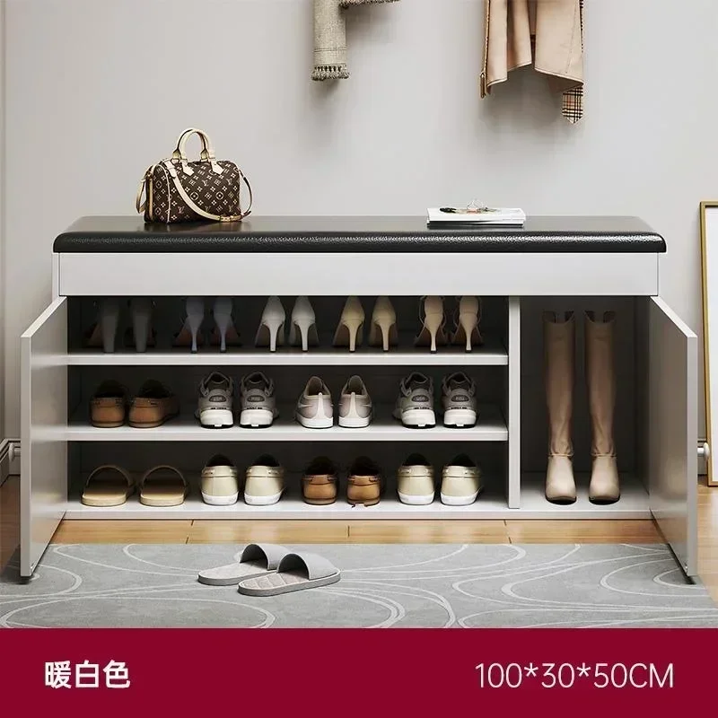 Premium Modern Ritating Shoe Cabinet Storage Organised Entrance Hall Shoe Rack Hallway Bench Stool With Seat  Furniture