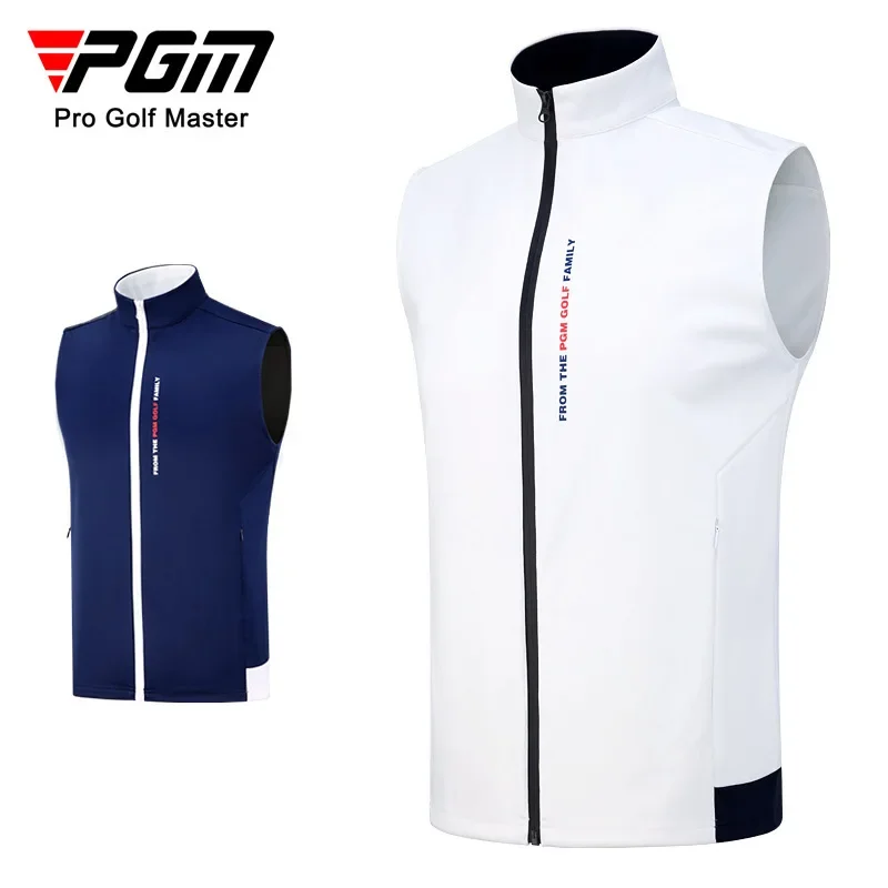 PGM Golf Men's Sweater Autumn Winter Windproof Vest Warm Stand Collar Vests Golf Clothing Men sports Golf Wear YF164