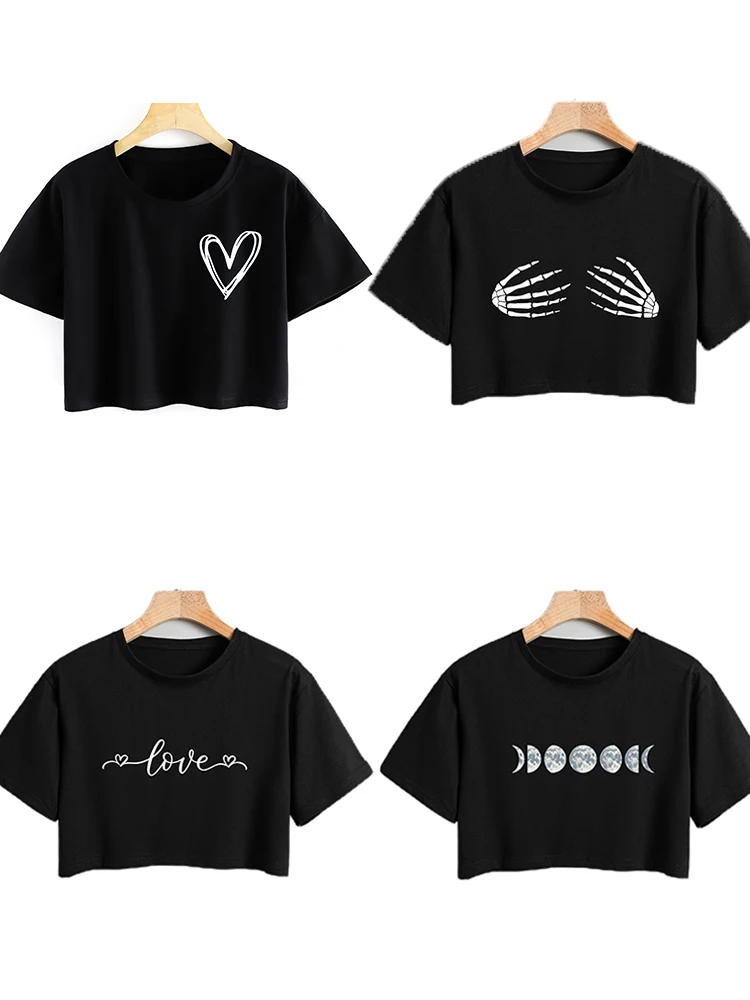 Women Cotton Crop Top Have A Nice Day Letter Printed Clothing Girls O-Neck Short Sleeves New Summer Fashion Female T-shirts