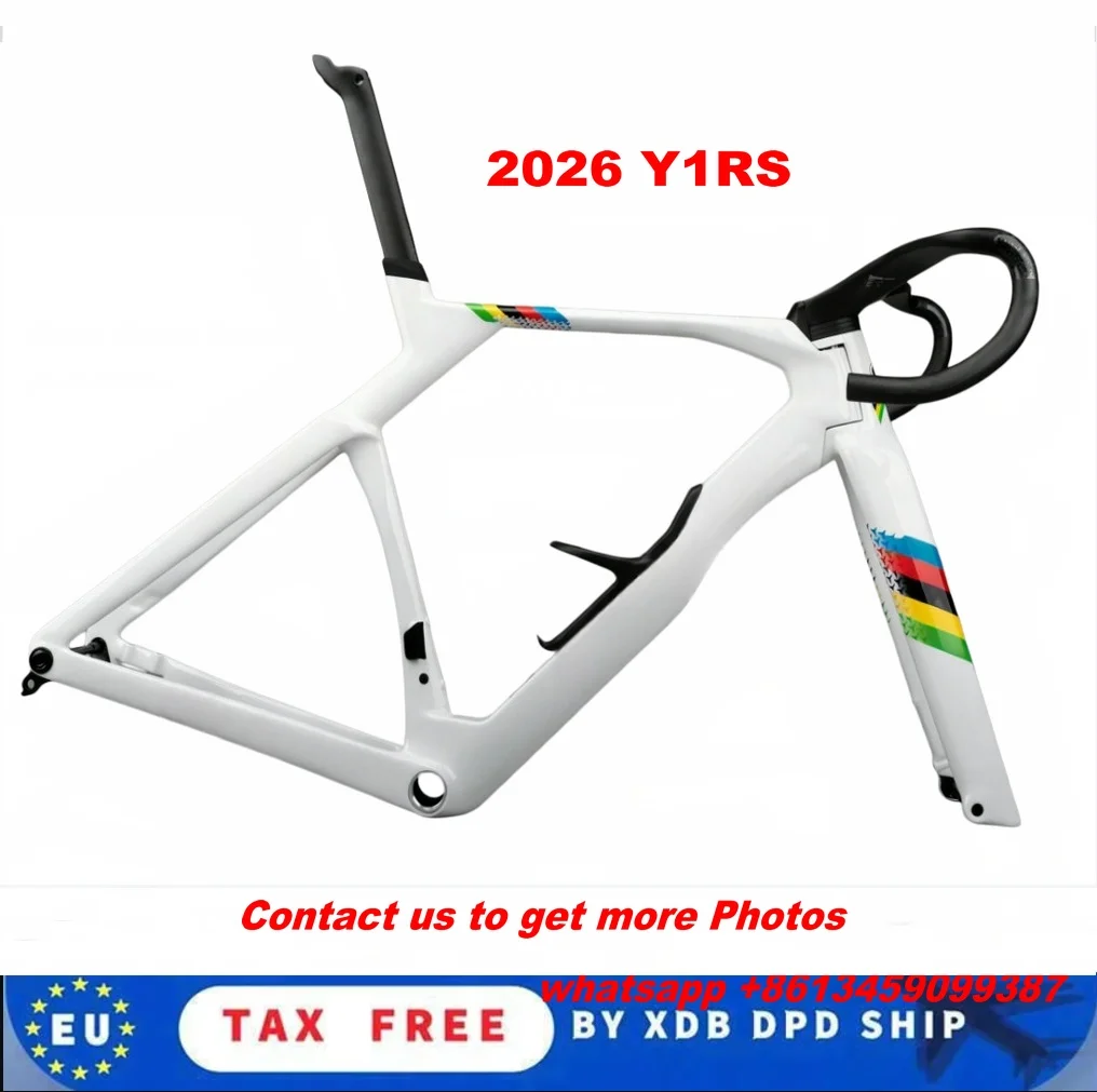 

2026 Y1RS Frameset World Champion Rainbow Carbon Road Frame Disc Brake Y1RS Bike Frame And handlebar Compatible Di2 30 Colors