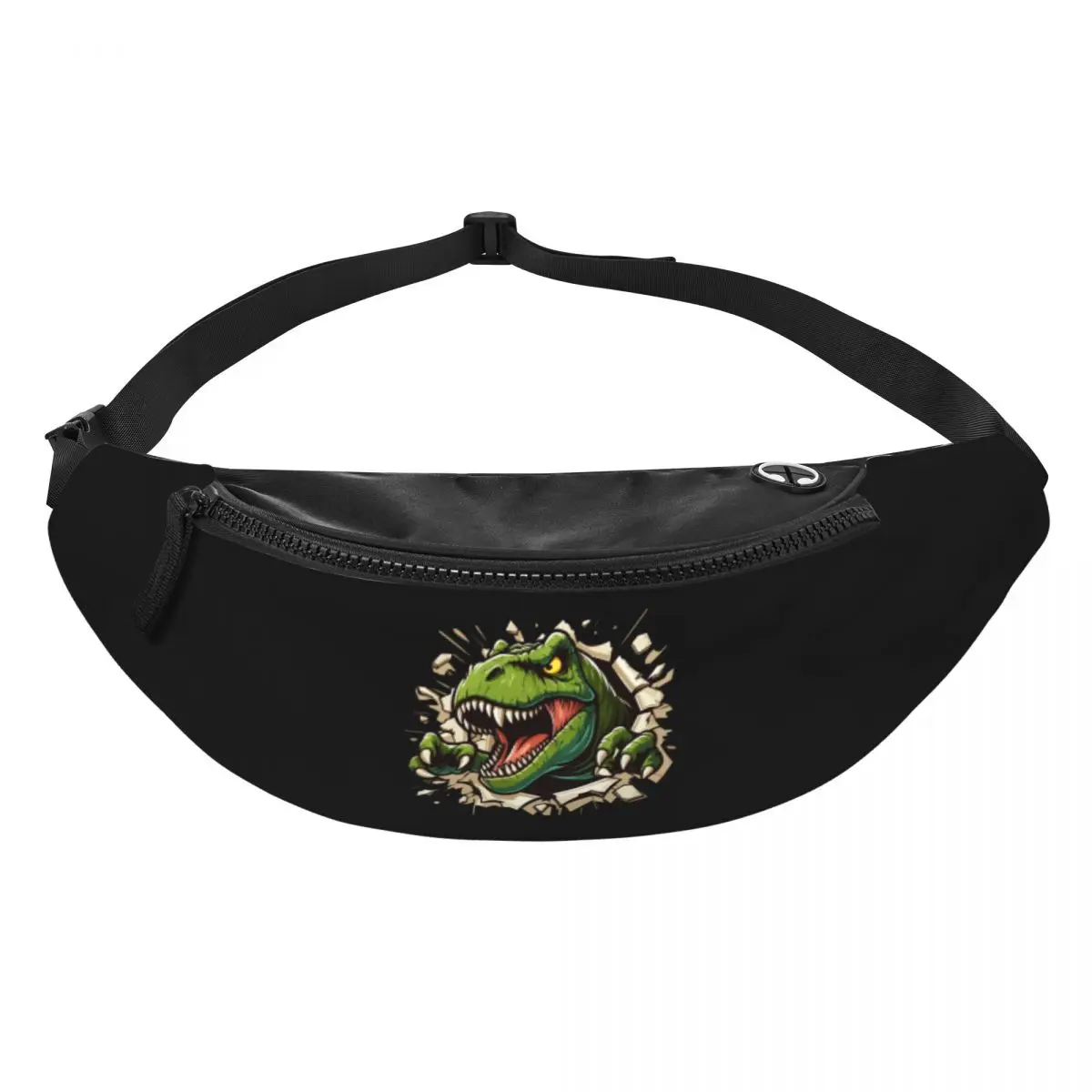 Custom Cool Wild T-rex Dinosaur Roars Fanny Pack Women Men Dragon Crossbody Waist Bag for Traveling Phone Money Pouch
