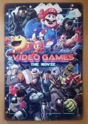 

Video Games: The Movie - metal hanging wall sign