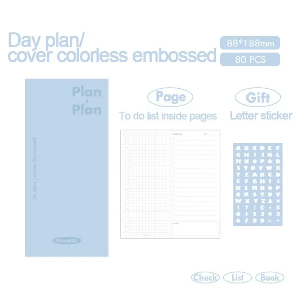 Stationery Minimalist Strip Shape Notebook Colorful Grid Kawaii Daily Planner Notebook Horizontal Kawaii
