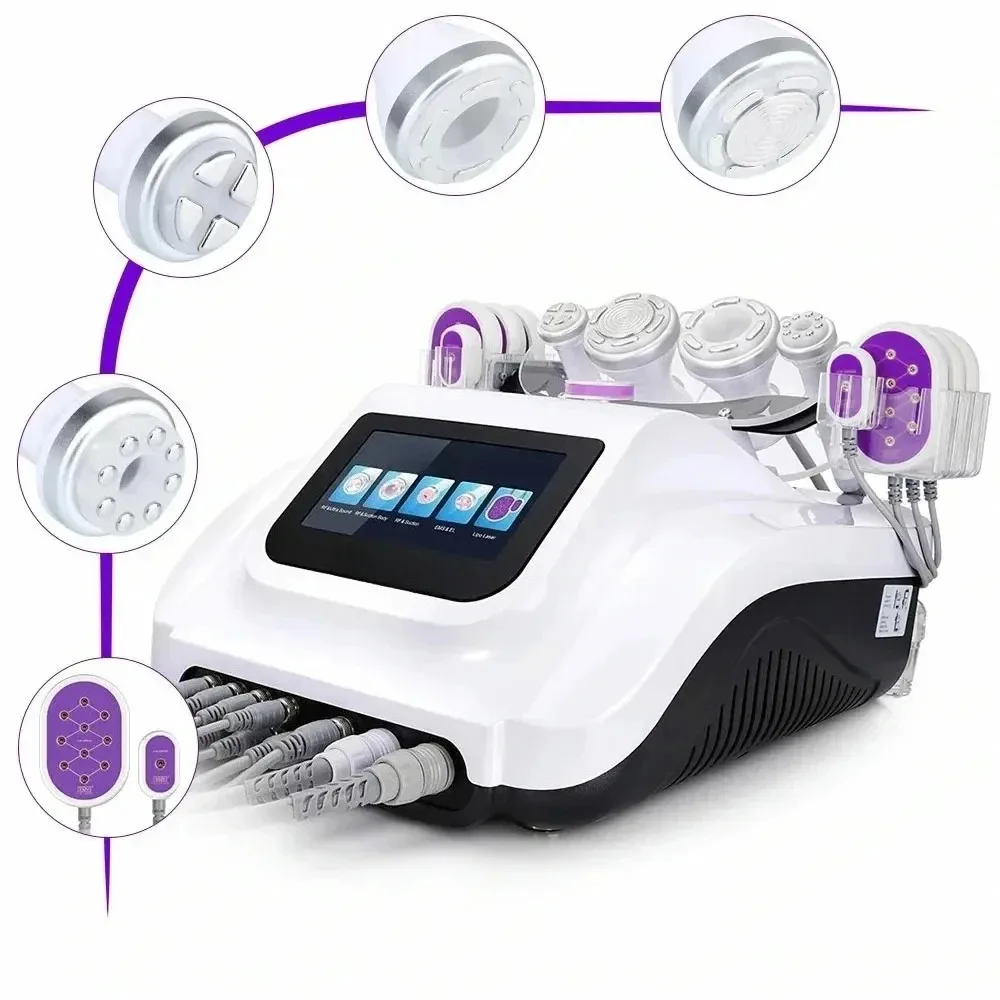 Professional 40K Ultrasonic 6 In 1 Cavitation Vacuum    8 Pads Lipo      Face Lifting   care