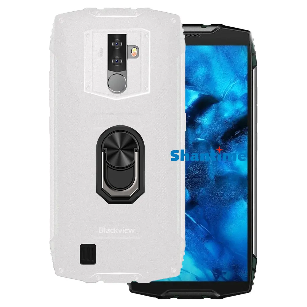 Luxury Shockproof Ring Holder For Blackview BV6800 Pro Case Soft Silicone TPU Protective Holder Cover