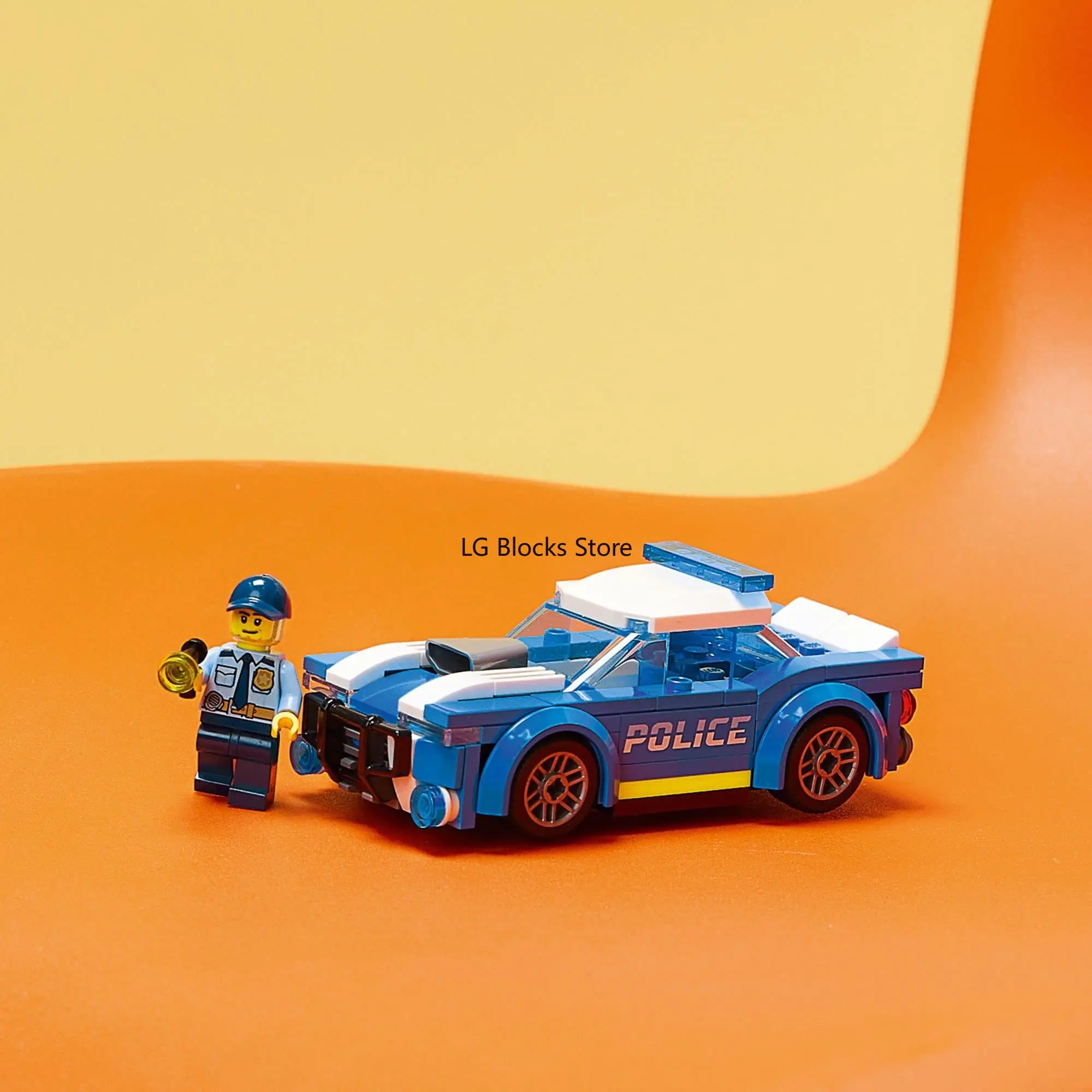 Lego-cidade carro de polícia para crianças, construção conjunto minifigure série, brinquedo para presente de natal, série 60312