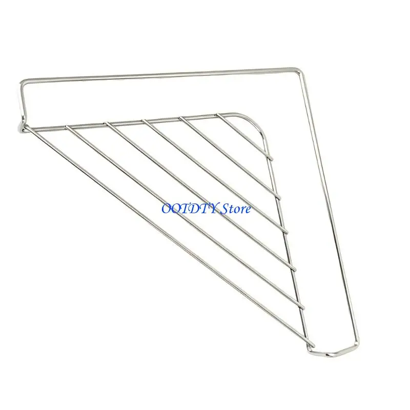 367A Sponge and Dish Cloth Holder Sink Rack Stainless Steel Corner Drain Shelf with Triangular Open Wire Organizers for Kitchen