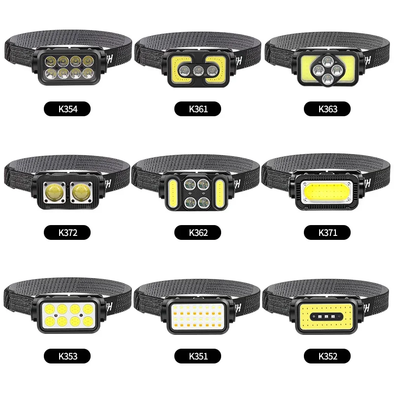 LED Motion sensor Headlamp TYPE-C USB Rechargable Headlight Flashlight 18650 Built-in Battery Head Torch Outdoor Camping Fishing