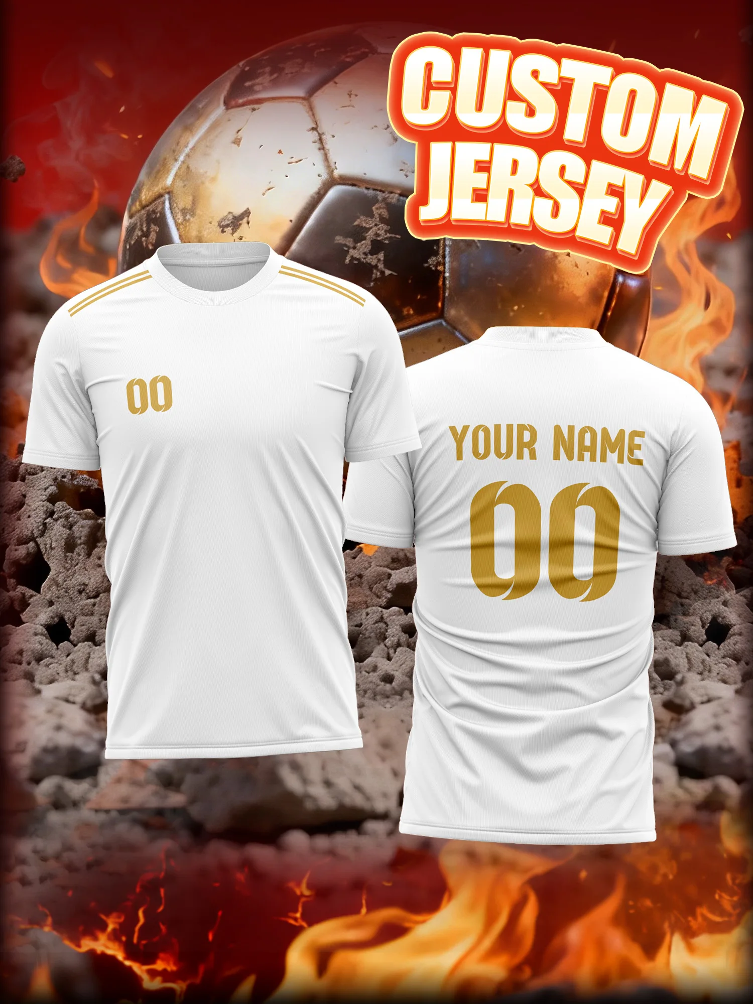 

Custom Image Number Name Soccer Jersey, Tournament Memorial Kit, Event Souvenir Soccer Apparel