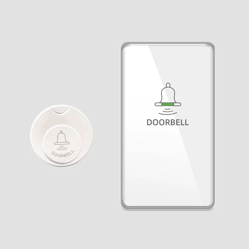 White Wireless Doorbell Switch Self Generating Battery Free Ultra Long Sensing Distance Household Black Wireless Doorbell For