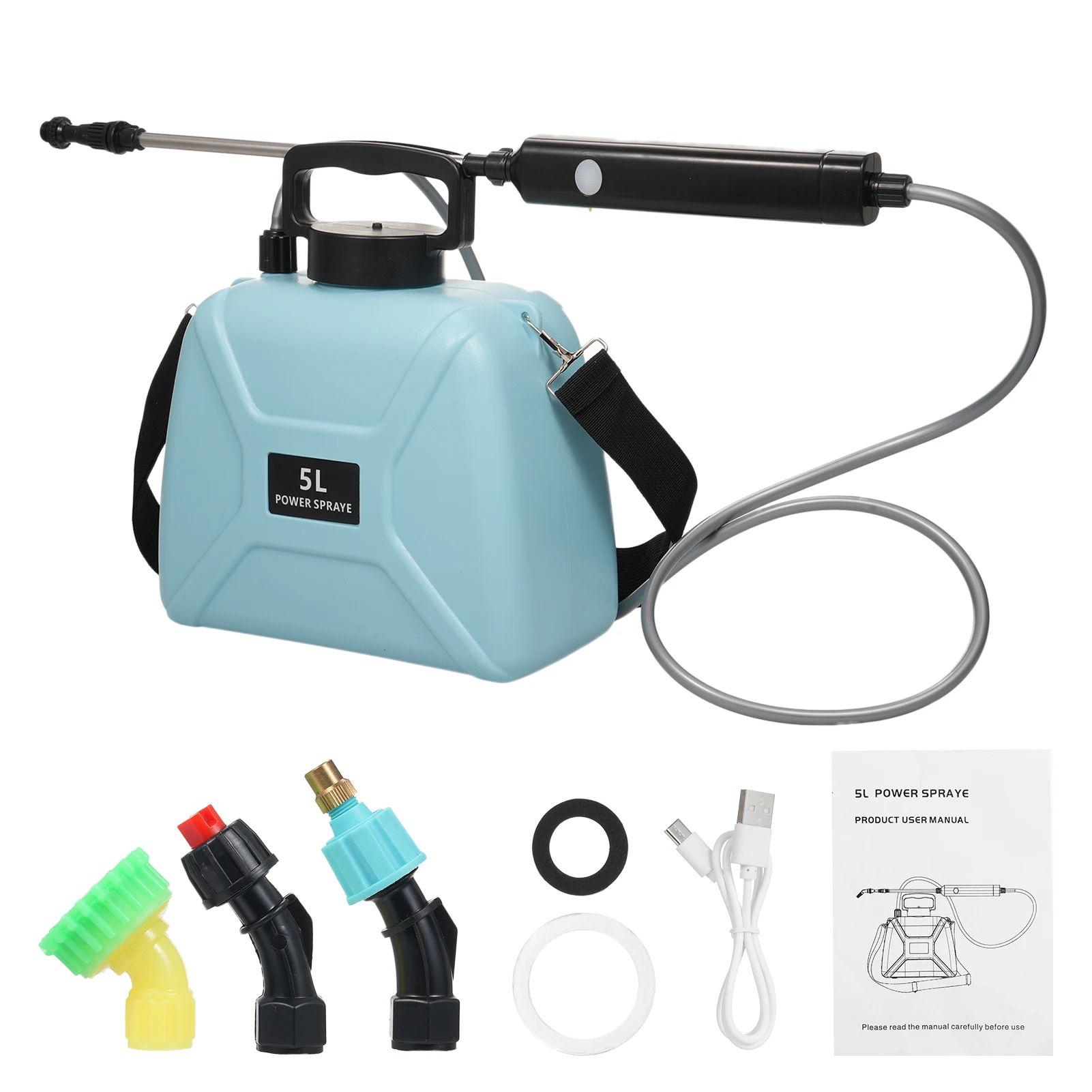 

Cordless Shoulder Type Electric Sprayer Multifunctional Garden Plants Sprayer Agriculture Tools Adjustable Spout 5L Watering Can