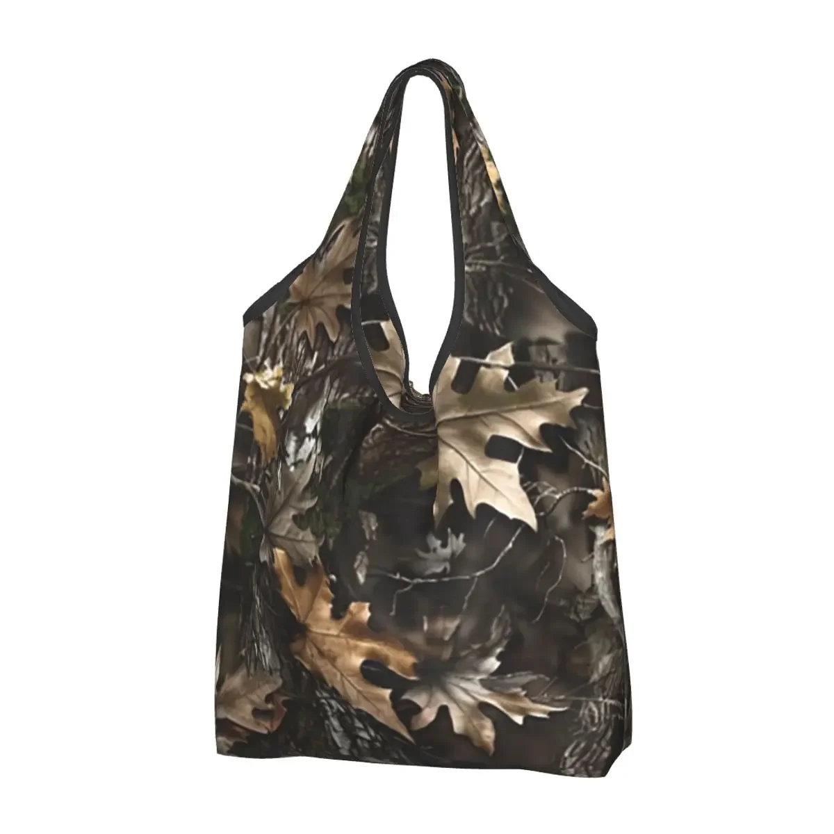 Real Tree Portable Tote Shopping Bags Large Capacity Shopper Bag Grocery Handbag Shoulder Bag