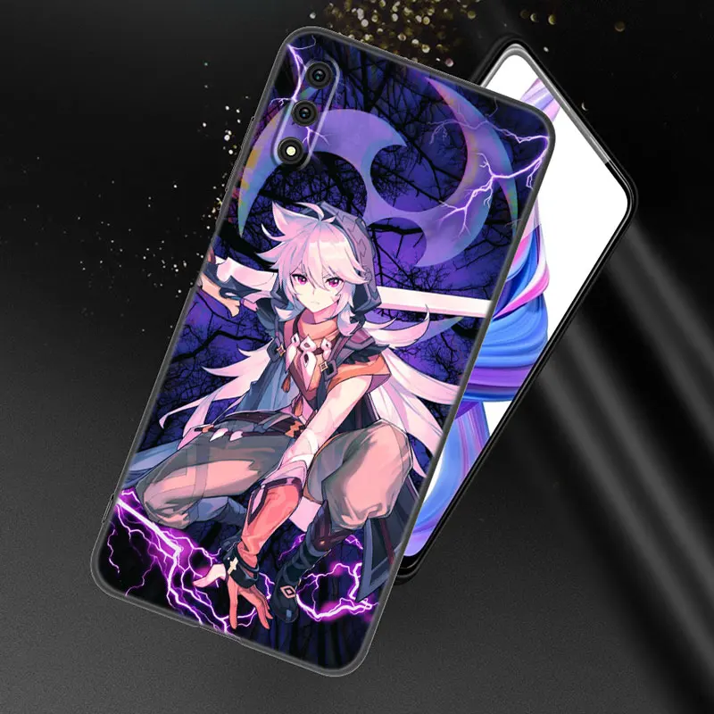 Anime Genshin Impact Phone Case For Huawei Honor 7A 8A 9X 20 Pro 10X Lite 7S 8C 8S 8X 9A 9C 10i 20E 20i 20S 30i Soft Black Cover