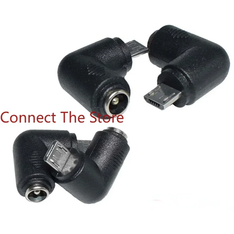 5PCS DC5.5 * 2.1MM Female To MICRO 5P Male DC5521    Elbow DC Power Adapter