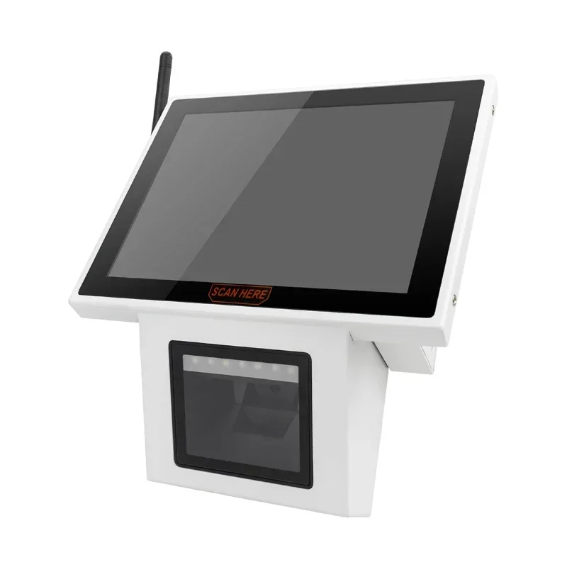 Kiosk z systemem Android do sprawdzania cen z kodem kreskowym skaner kodów Qr do montażu na ścianie w supermarkecie