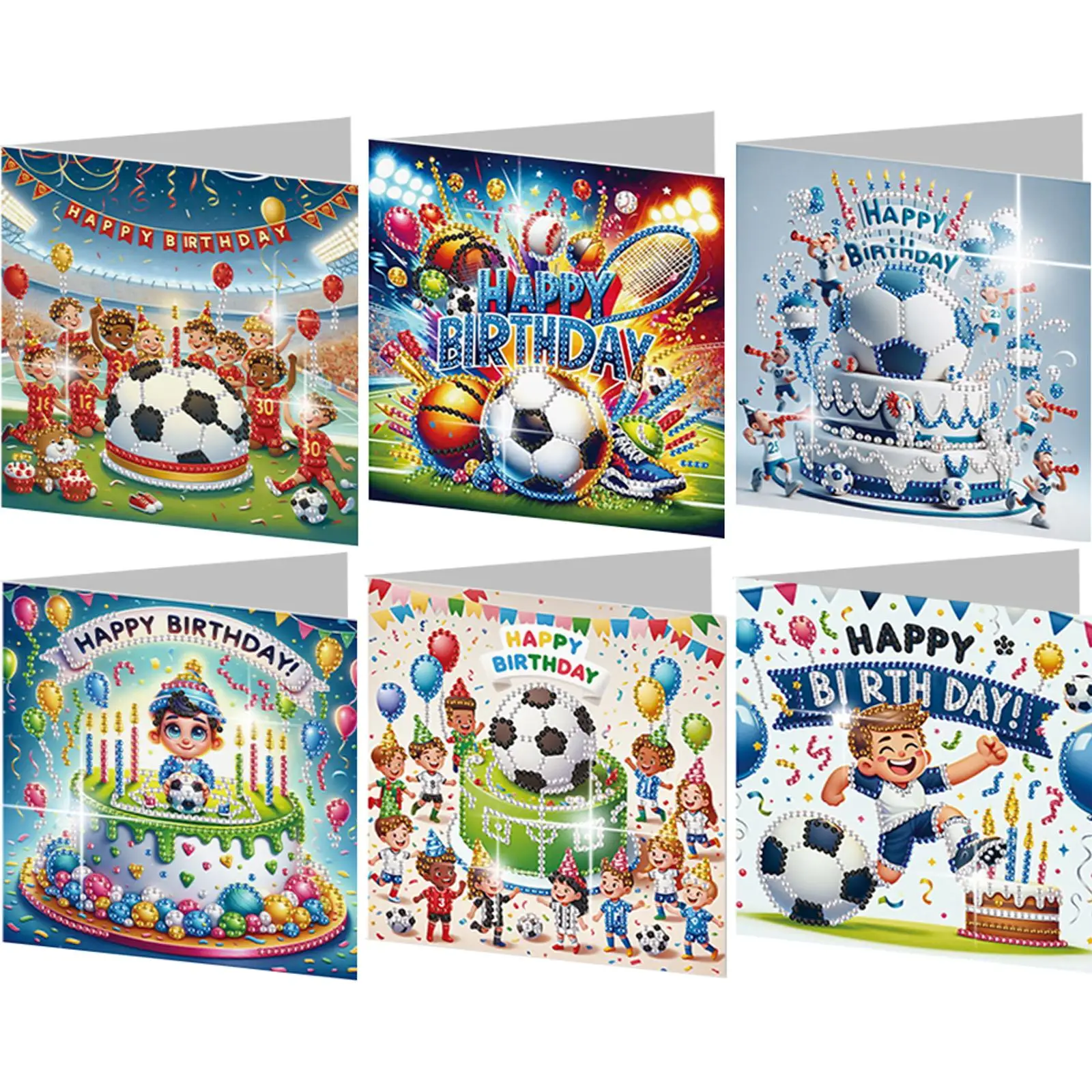 

6PCS DIY Diamond Art Greeting Cards Congratulations Cards & Gifts (Football)