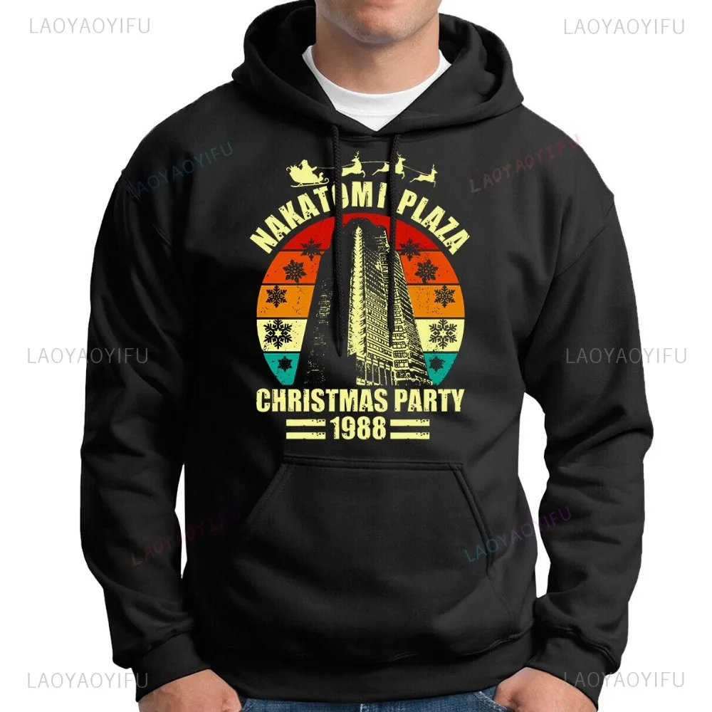 Nakatomi Plaza Weihnachtsfeier 1988, Weihnachtsfeier, Retro-Vintage-Herren-Kapuzenpullover, neues warmes Weihnachts-Sweatshirt für Herren und Damen im Herbst