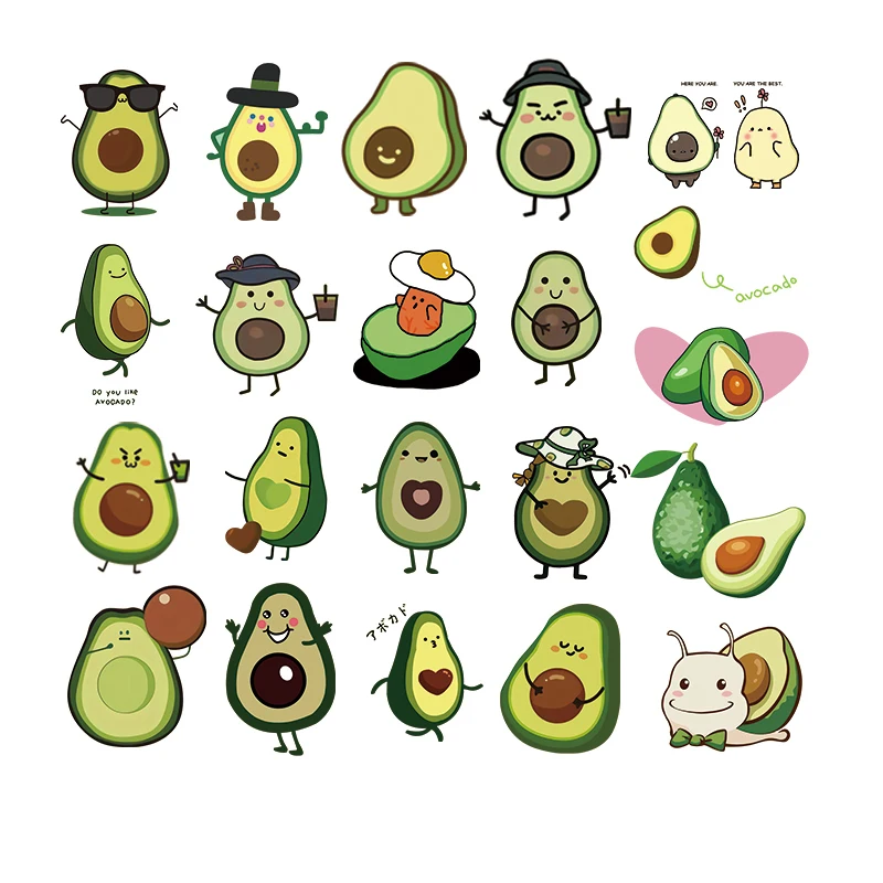 A Complete Set of Avocado Heat Transfer Patches DIY Eye Masks Kids Toys Iron-On T-Shirt Print Washable Patches