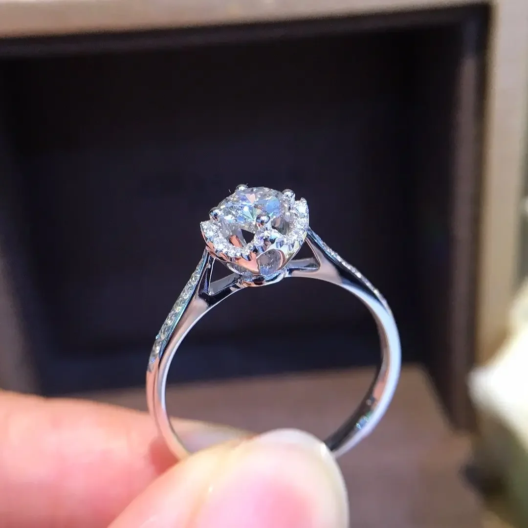 الماس الطبيعي 18K الذهب خاتم الذهب الخالص خاتم الأحجار الكريمة الجميلة جيدة الراقي العصرية الكلاسيكية حفلة غرامة مجوهرات رائجة البيع جديد 2025