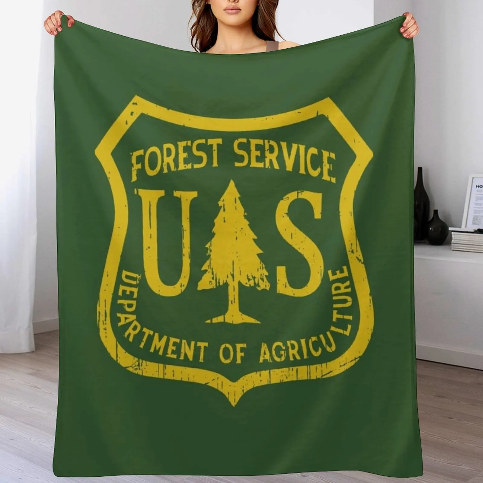 Forest Service Vintage Emblem Throw Blanket Tourist christmas gifts Blankets