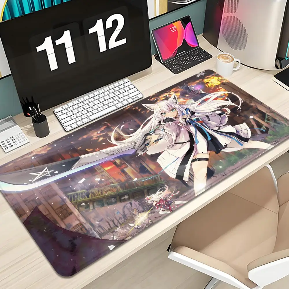 

Hololive Shirakami Fubuki Mouse Pad Keyboard Mousepad large 1200X600 mm Desk Mat PC Gamer High definition printing Table pad