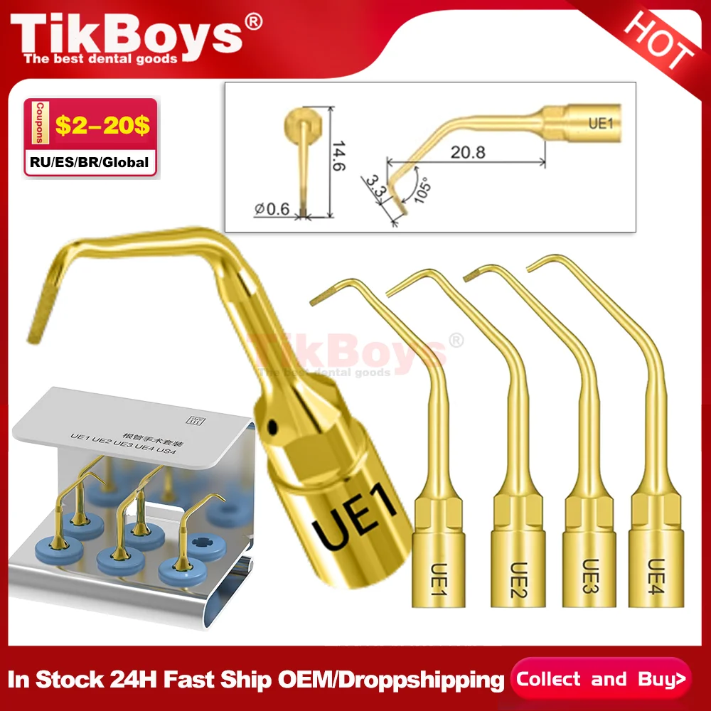 Dental Surgery Scaler Tip for Mectron Woodpecker Piezosurgery Tips UE1UE2UE3UE4 for Bone Cutting Sinus Lifting Implant Handpiece