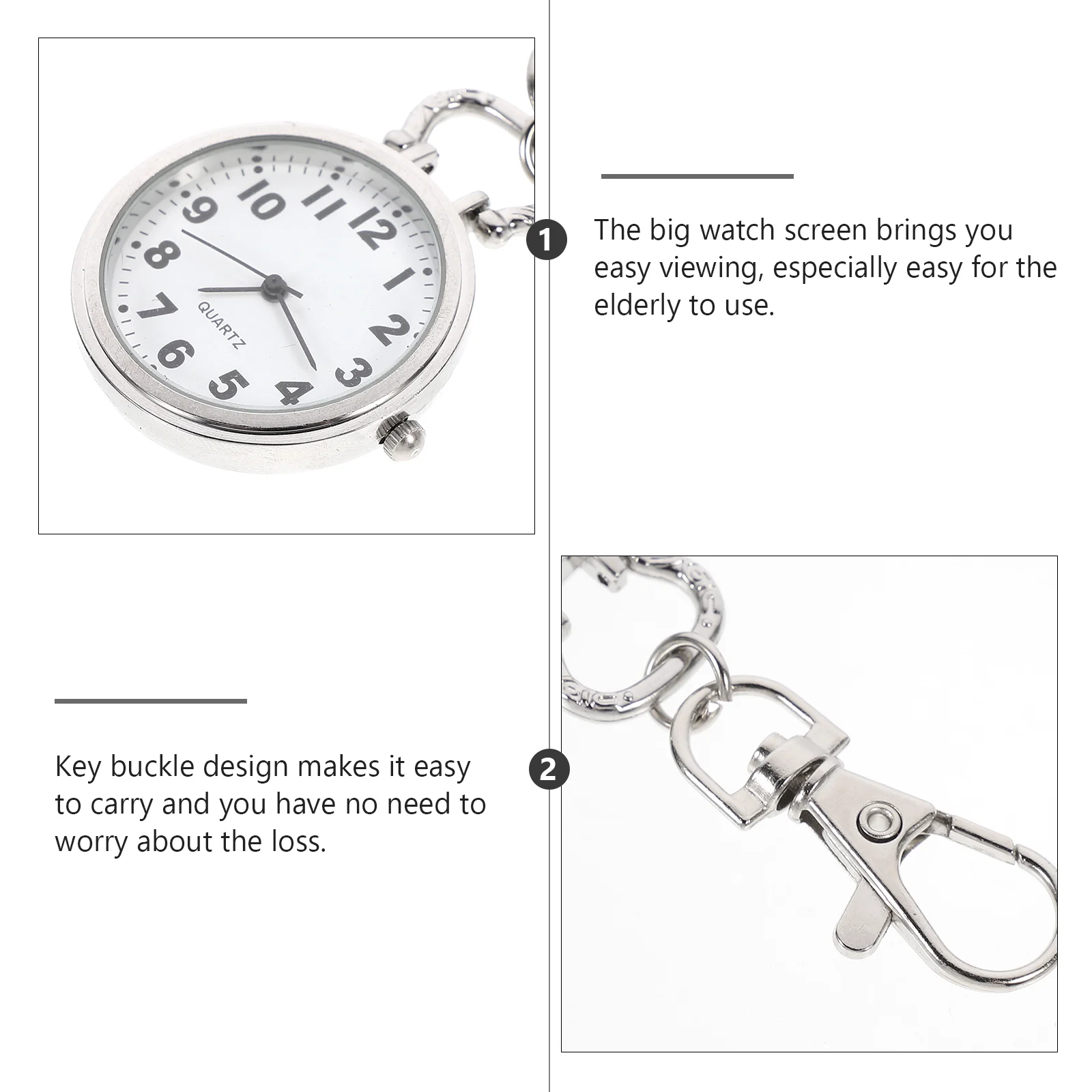 Reloj de cuarzo de aleación de Zinc, accesorio portátil, práctico, colgante, decorativo, bolsillo, médico